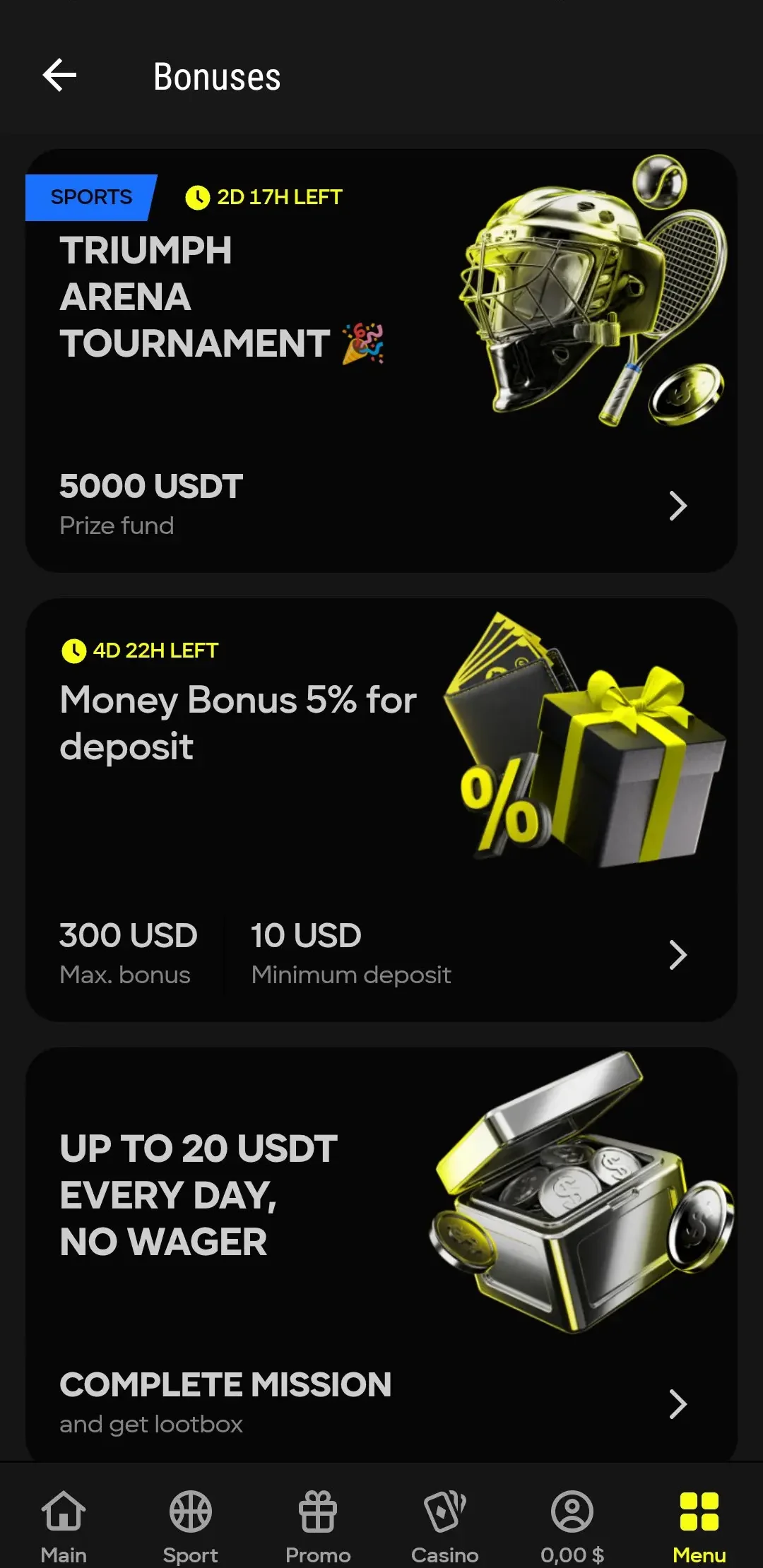 قائمة مكافآت Parimatch — بطولات وإيداع